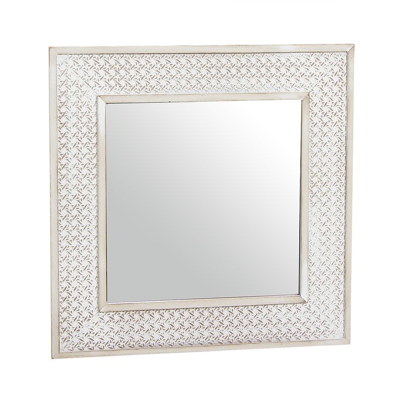 ESPEJO 40X40 BLANCO DECAPADO