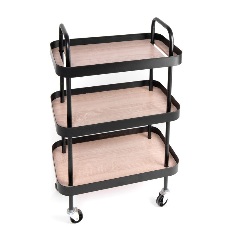 CAMARERA METAL BANDEJA EXTRAIBLE NEGRO