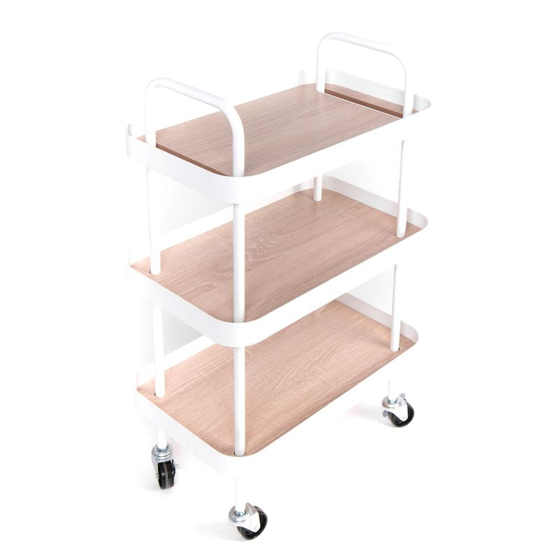 CAMARERA METAL BANDEJA EXTRAIBLE BLANCO