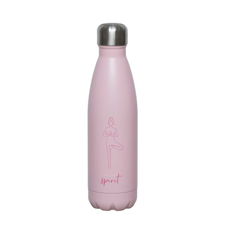 BOTELLA ACERO INOX. 500ML YOGA ROSA