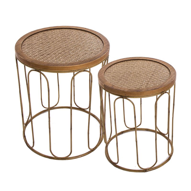 JUEGO DE 2 MESAS RATAN