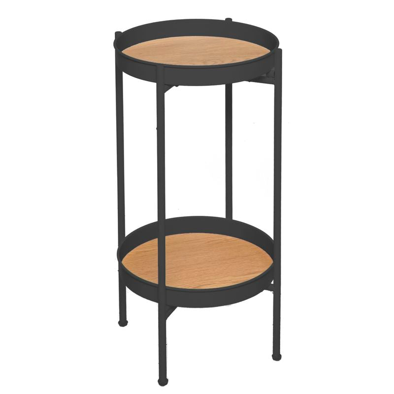 MESA AUXILIAR REDONDA NEGRA