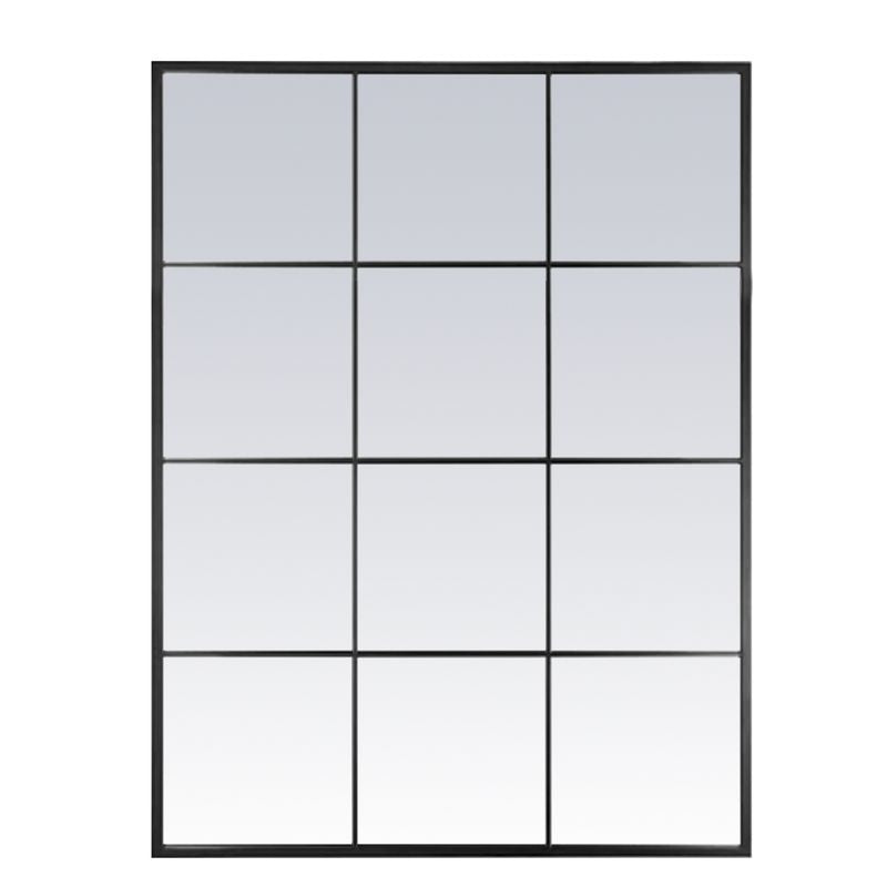 ESPEJO PARED 90X120CM FORMA VENTANA NEGRO