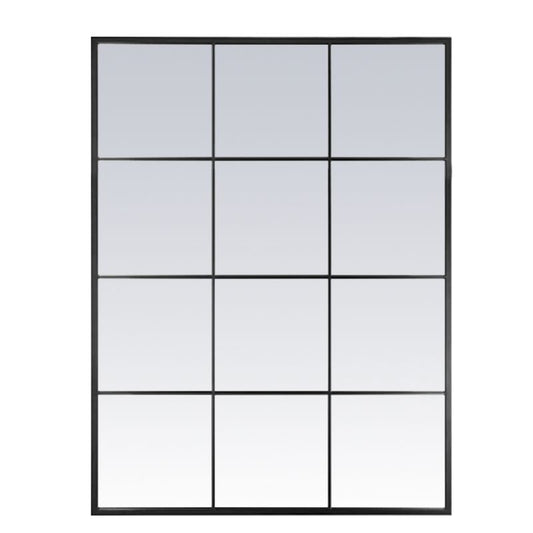 ESPEJO PARED 90X120CM FORMA VENTANA NEGRO