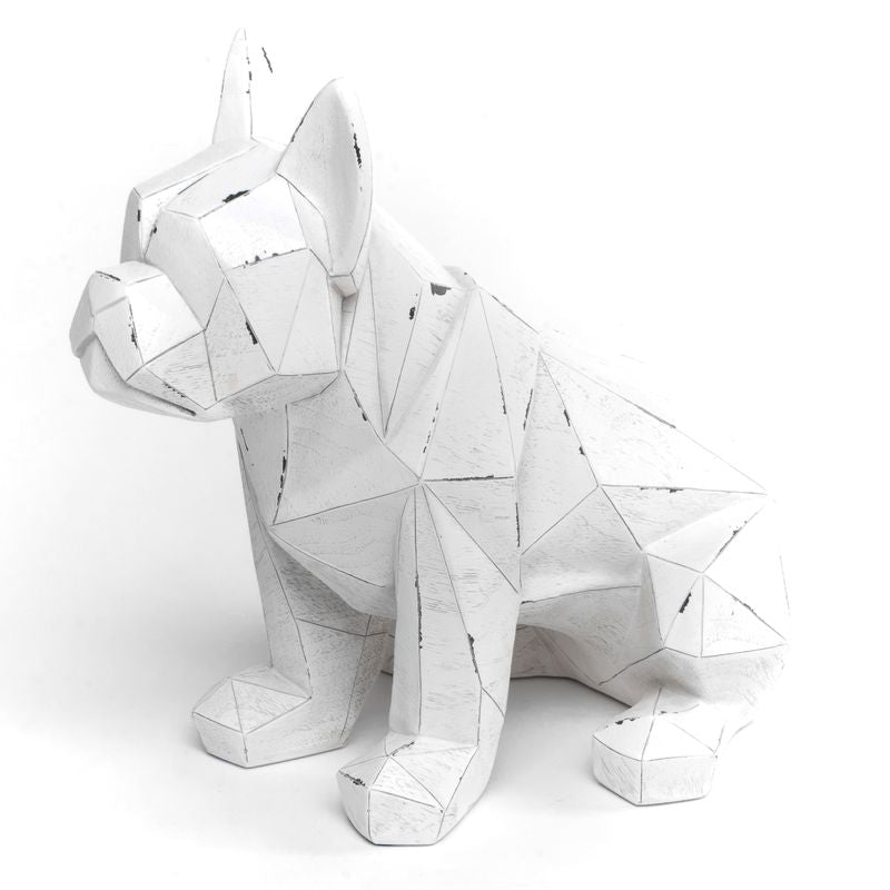 FIGURA BULLDOG ORIGAMI BLANCO