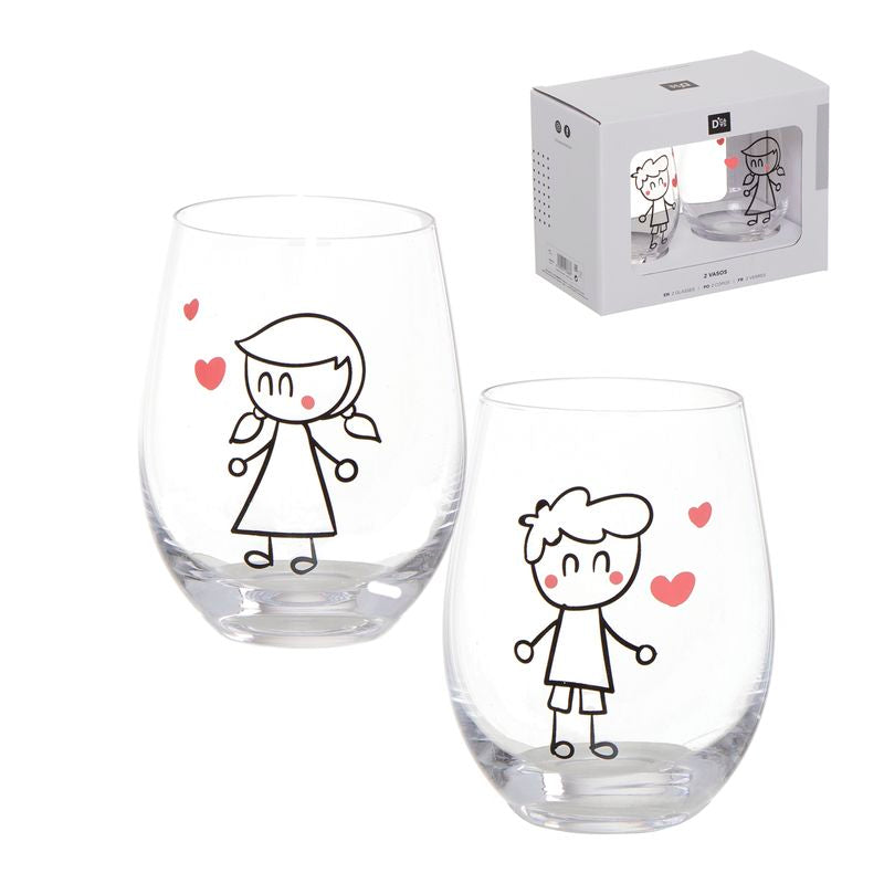 JUEGO DE 2 VASOS AMOR