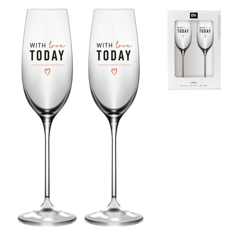 JUEGO DE 2 COPAS 185ML BRINDIS LOVE TODAY