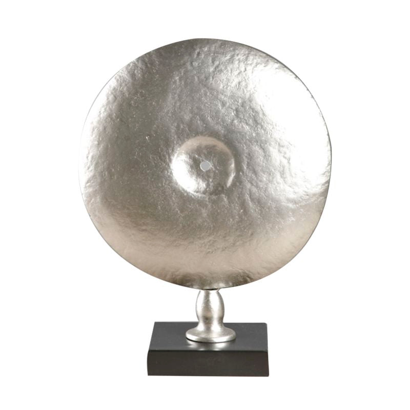 FIGURA DECORATIVA METAL EN PEANA PLATA M