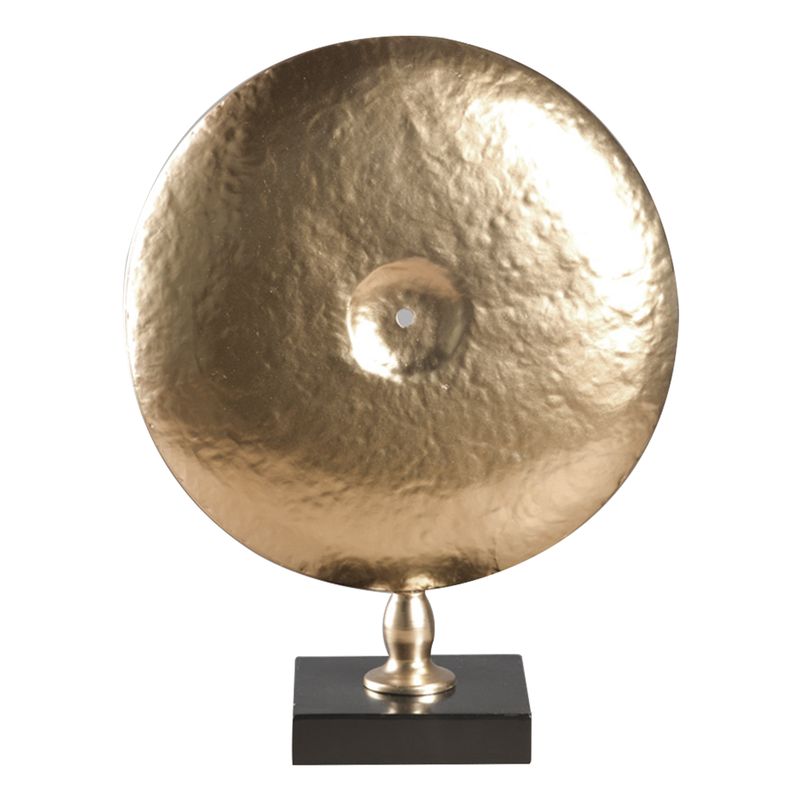FIGURA DECORATIVA METAL EN PEANA ORO L