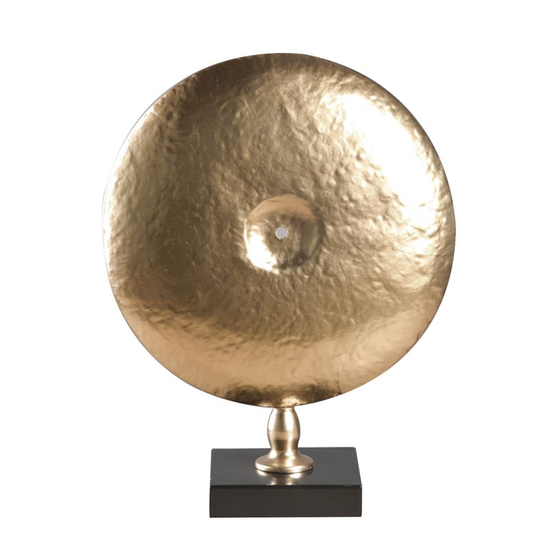 FIGURA DECORATIVA METAL EN PEANA ORO M