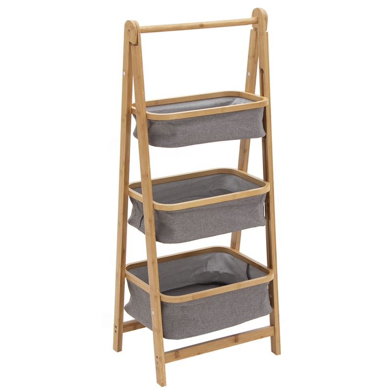 MUEBLE 3 CESTAS BAMBU GRIS