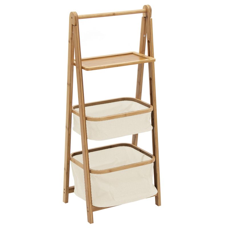 MUEBLE 2 CESTAS CON ESTANTE BAMBU NATURAL