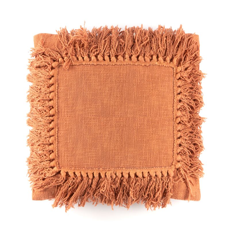COJIN ALGODON FLAMEADO TERRACOTA 45X45