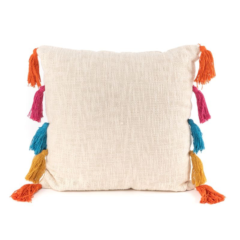 COJIN POMPONES MULTICOLOR 45X45