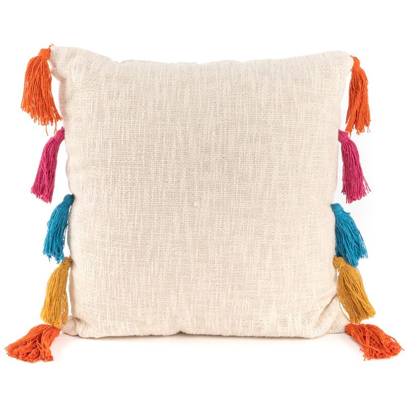 COJIN POMPONES MULTICOLOR 60X60