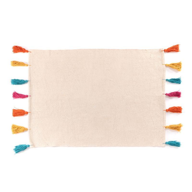 ALFOMBRA POMPONES MULTICOLOR 60X90
