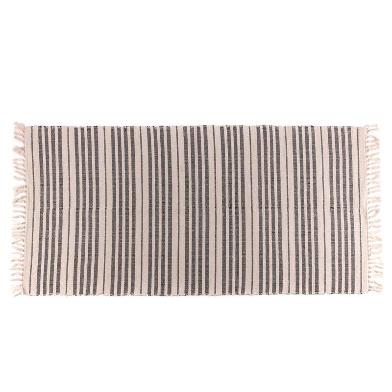 ALFOMBRA RAYAS GRIS 75X150