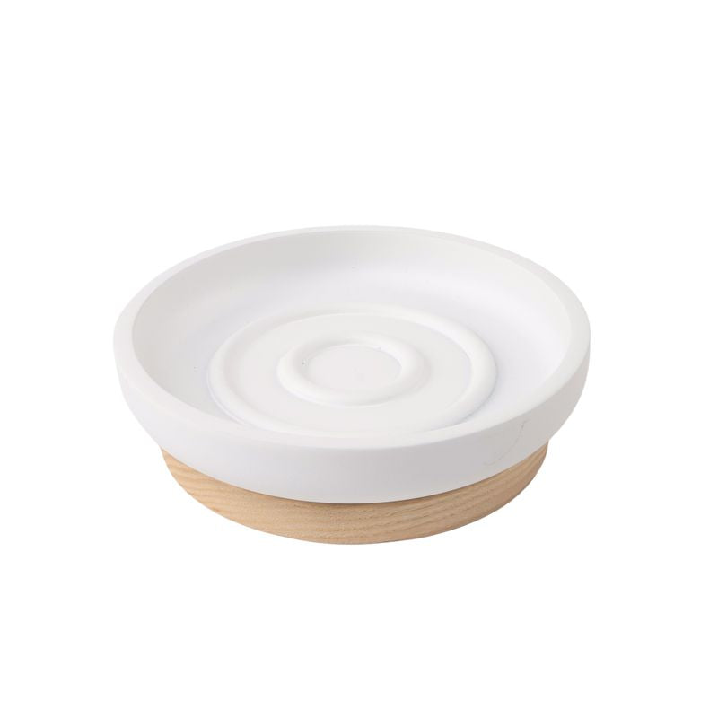 JABONERA BICOLOR BLANCO/MADERA