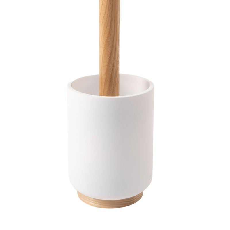 ESCOBILLERO BICOLOR BLANCO/MADERA
