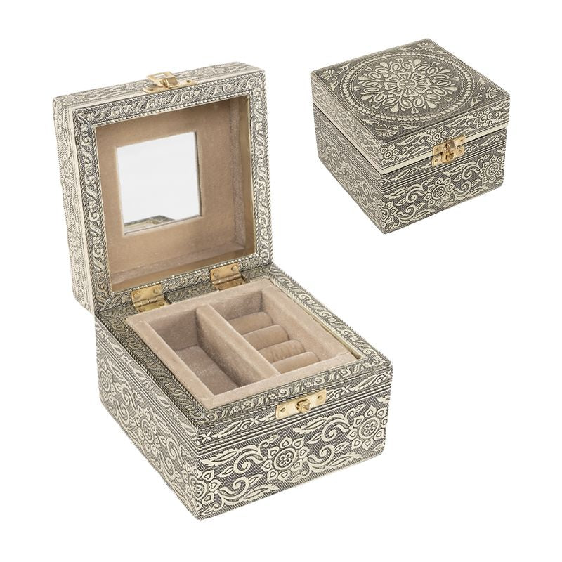 JOYERO 2 NIVELES METAL CHAMPAGNE