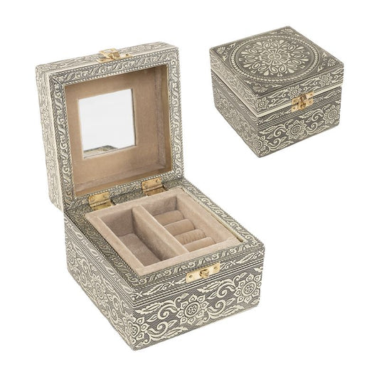 JOYERO 2 NIVELES METAL CHAMPAGNE