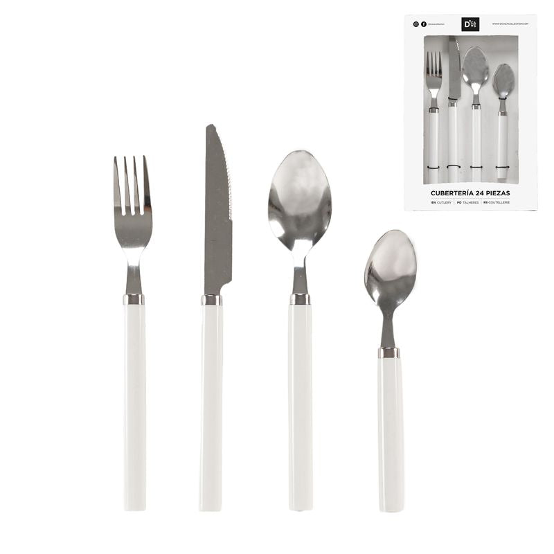 JUEGO 24 CUBIERTOS BLANCO