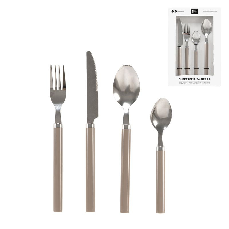 JUEGO 24 CUBIERTOS TOPO