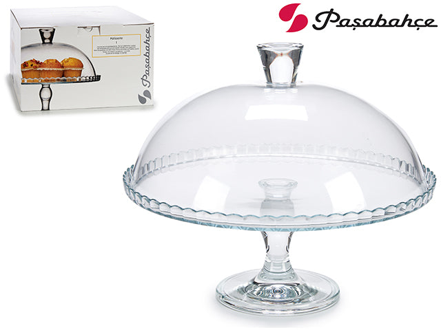 PORTA TARTAS CRISTAL CON PIE Y TAPA