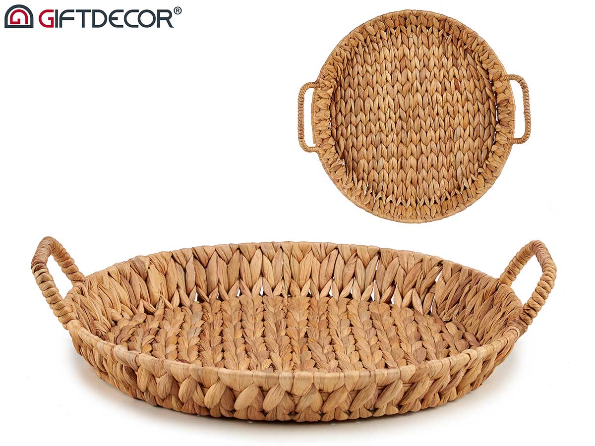 CENTRO DE MESA REDONDO DE PAJA BAJO CON ASAS