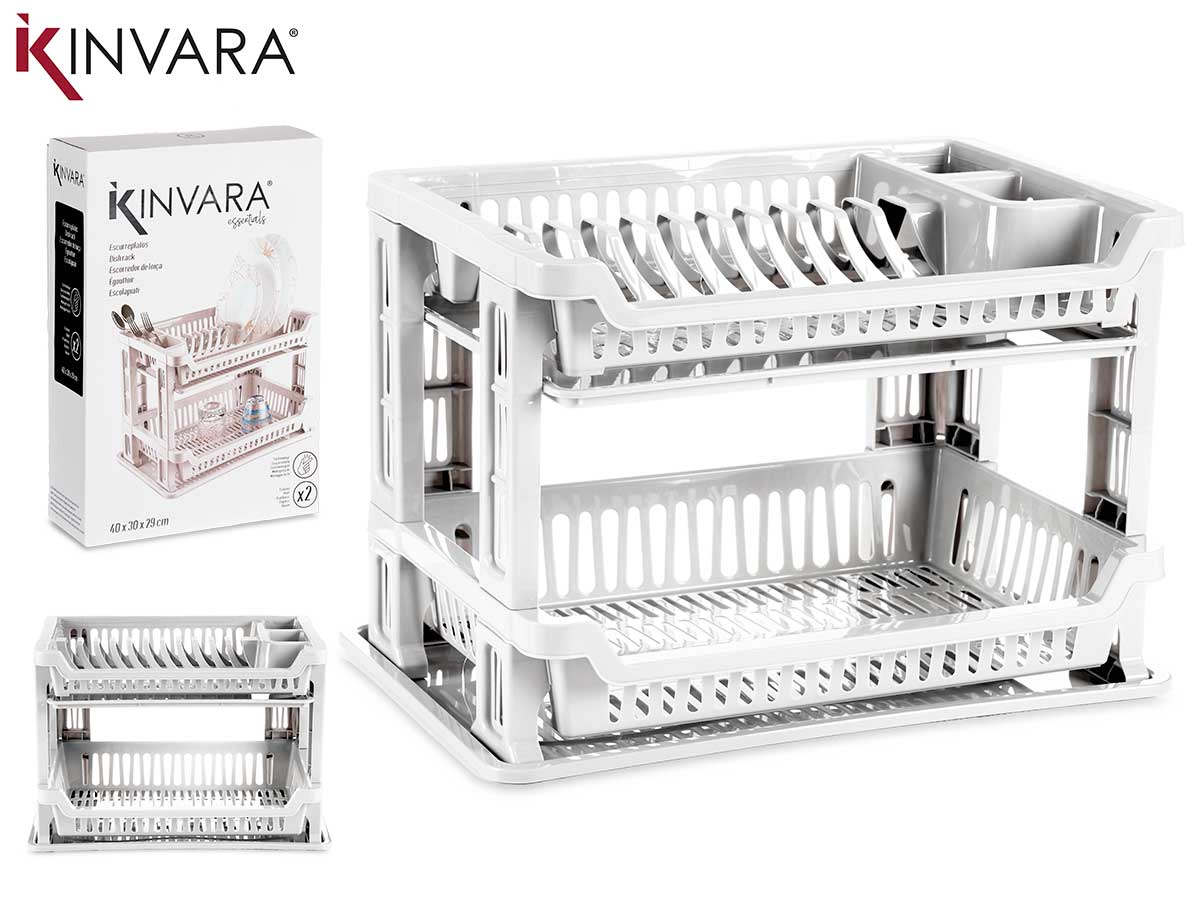 ESCURREPLATO PLASTICO 2 ALTURAS BLANCO