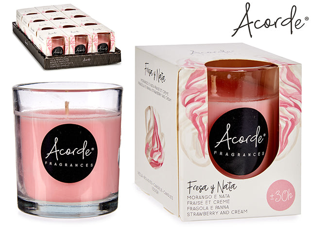 VELA VASO 30 HORAS FRESAS CON NATA