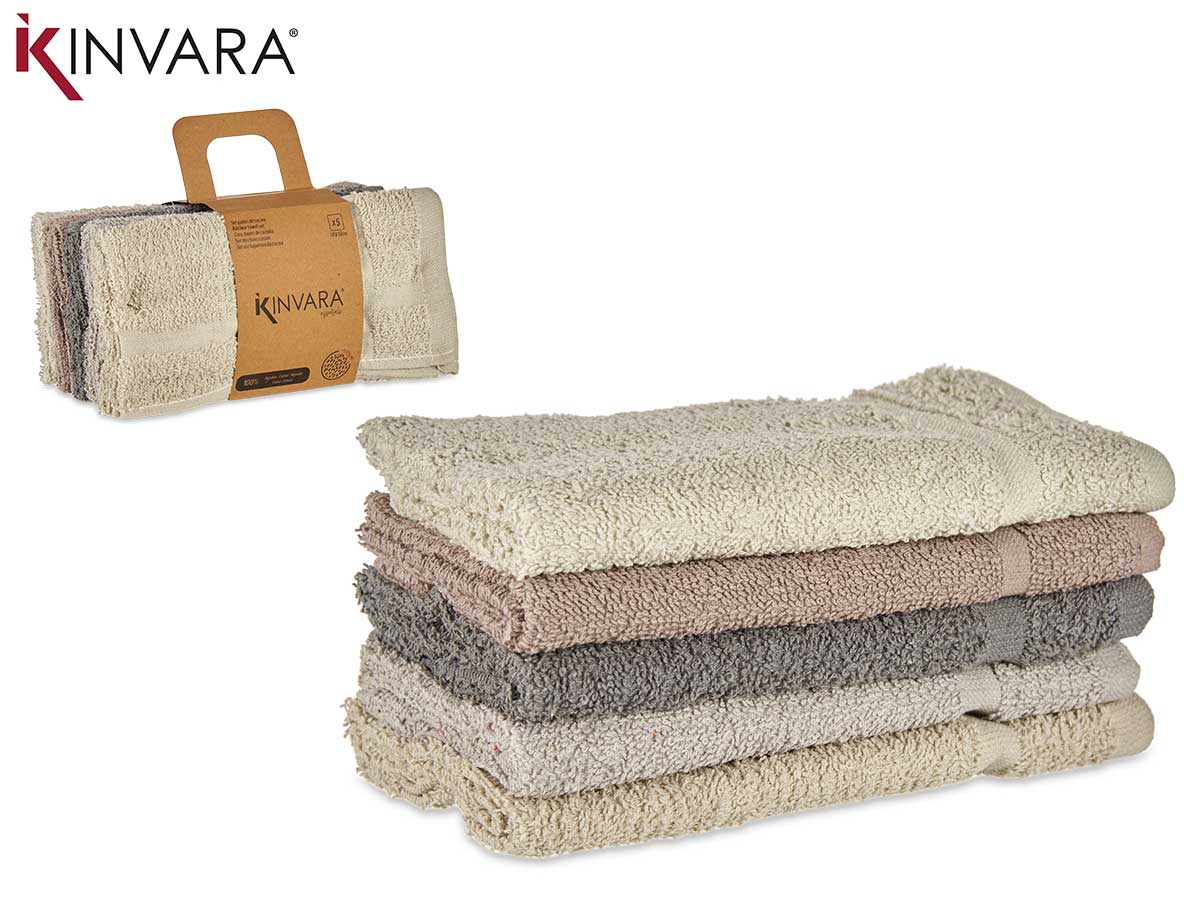 SET PAÑO COCINA 400GR 5PCS GRIS