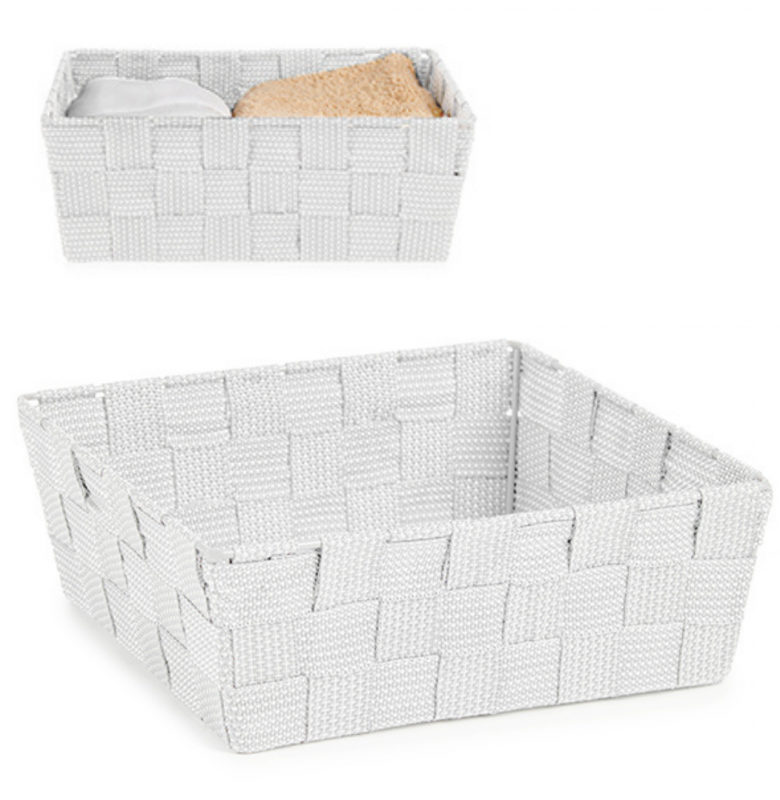 CESTA RECTANGULAR SIN ASAS BLANCA MEDIANA