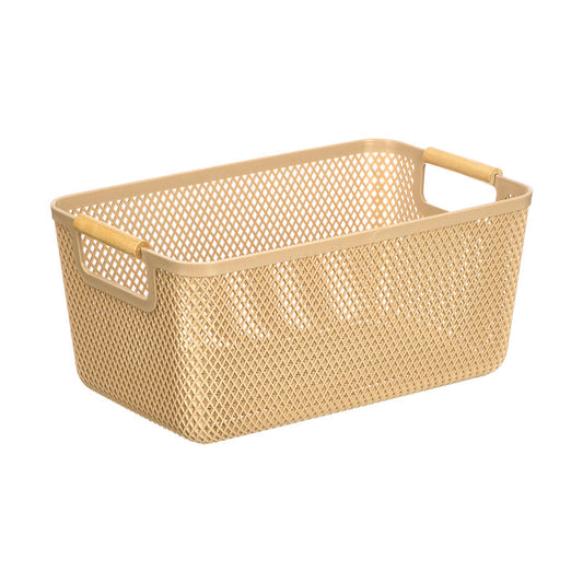 CESTA ASA BAMBU BEIGE 27,5X18CM