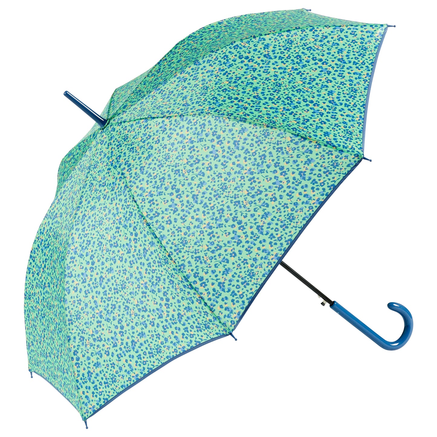 PARAGUAS ESTAMPADO FLORECITAS AZUL