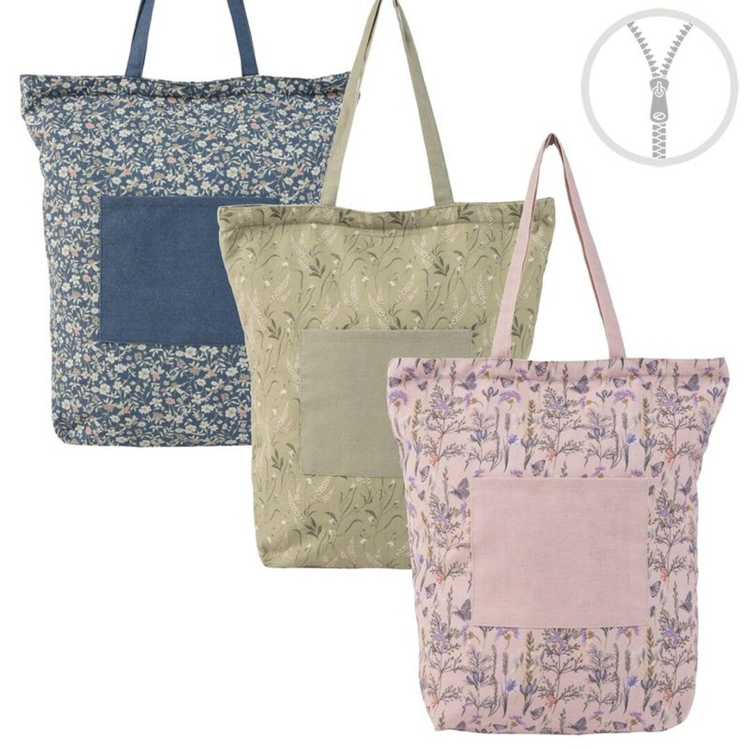BOLSA CON CREMALLERA BOLSILLO FLORES