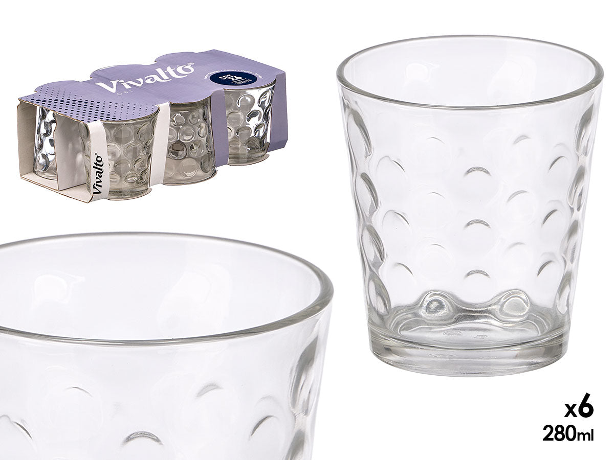 SET 6 VASOS PUNTOS 280ML