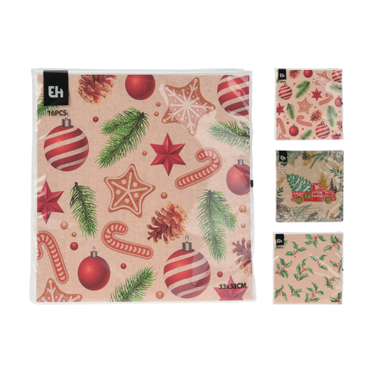 SERVILLETAS NAVIDAD 16UDS