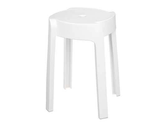 TABURETE PLASTICO REDONDO BLANCO