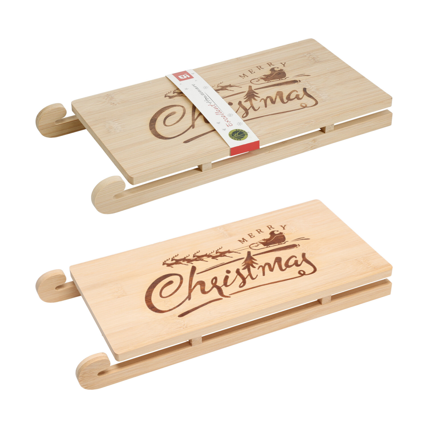 PLATO BAMBU TRINEO NAVIDAD