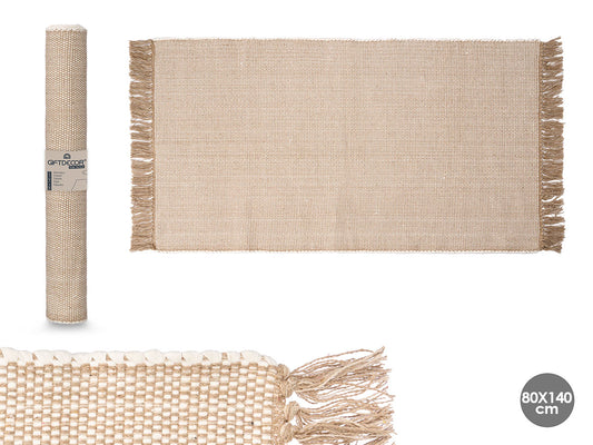 ALFOMBRA ARTESANAL BEIGE NATURAL 80X140CM