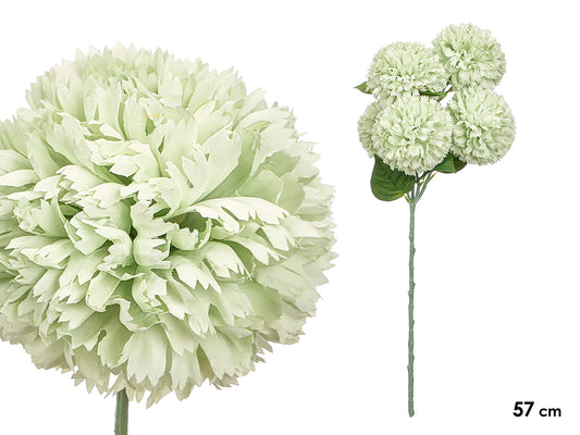 VARA RAMO 5 POMPONES VERDE 57CM