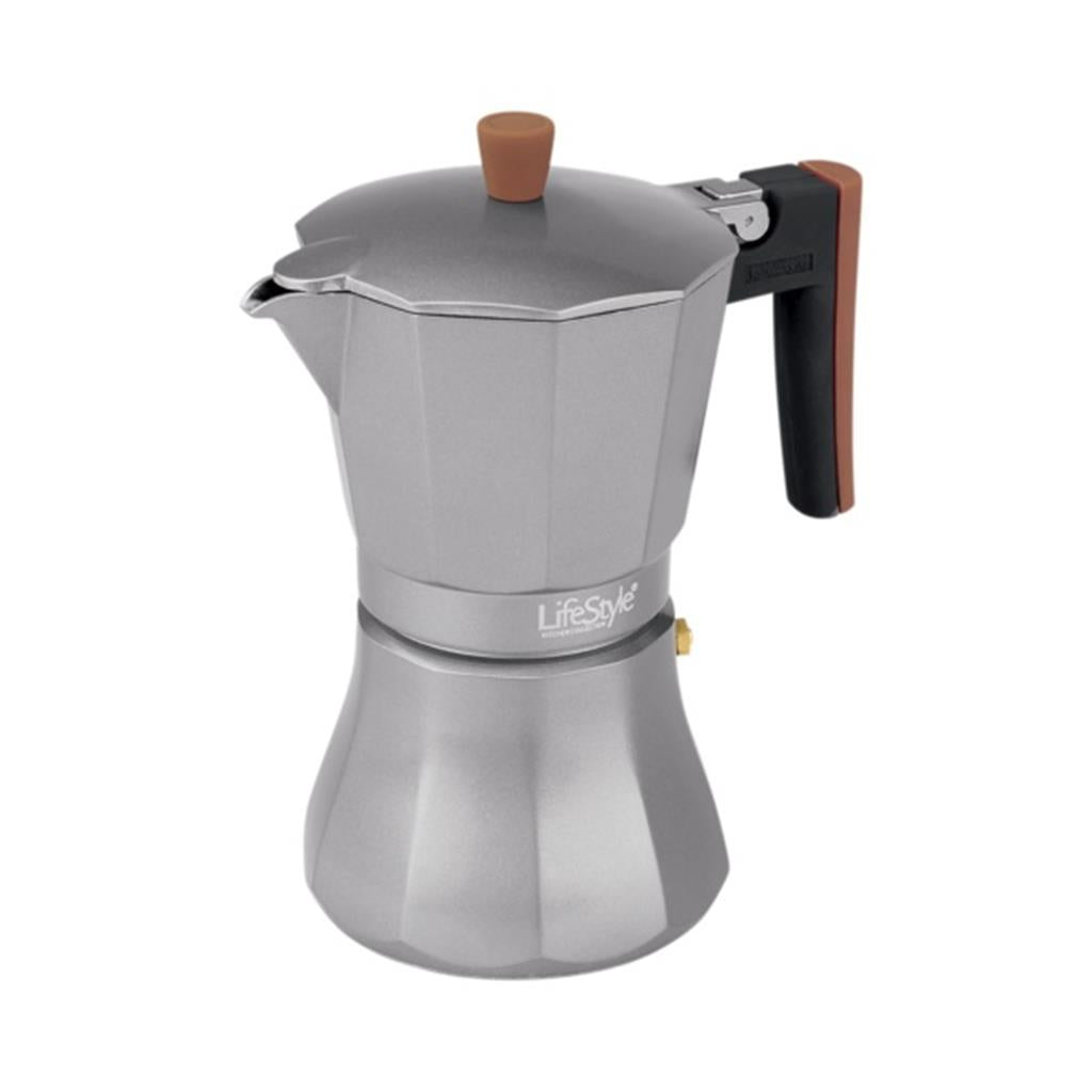 CAFETERA ALUMINIO FONDO LISO INDUCCION 12 TAZAS