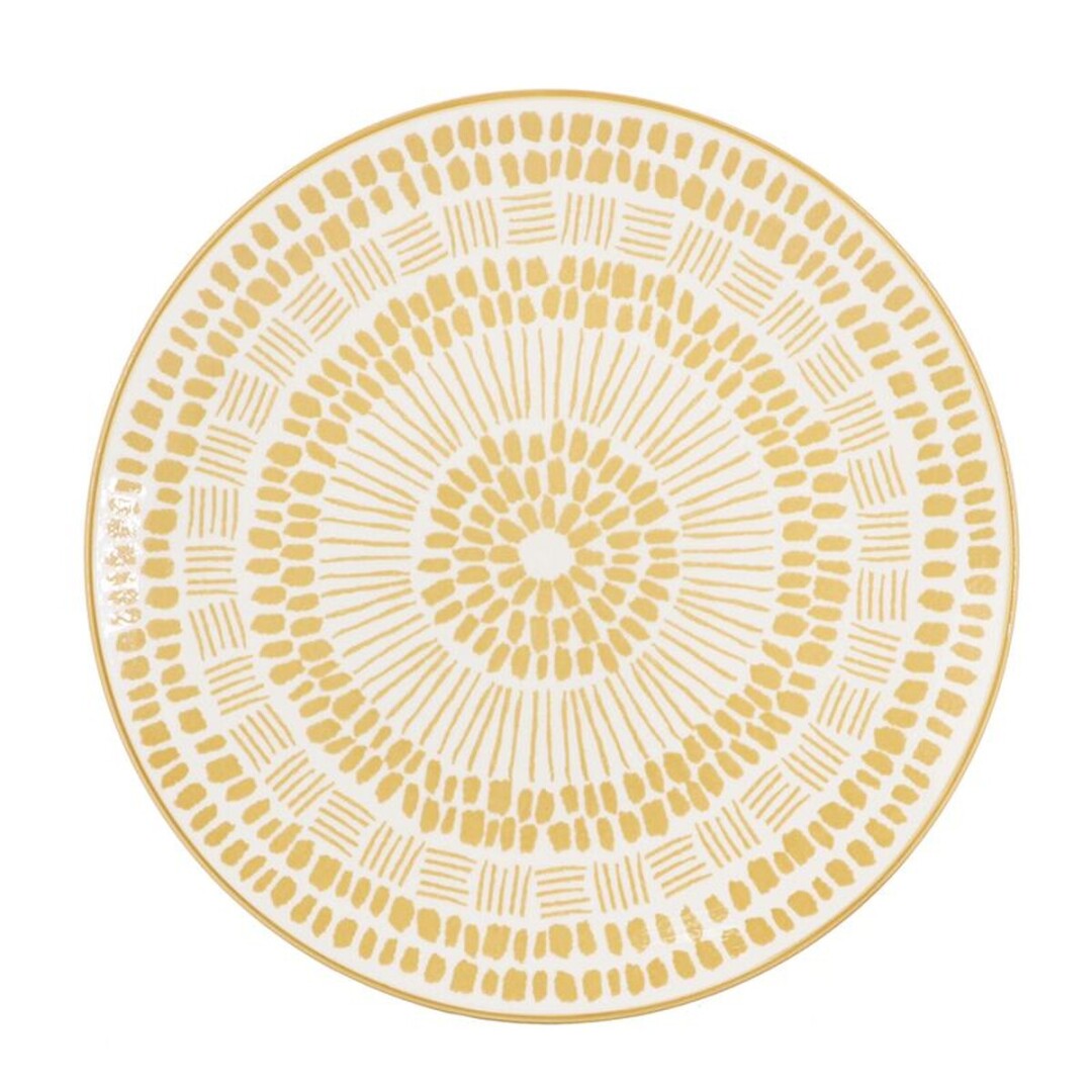 PLATO LLANO 27CM ESTAMPADO AMARILLO