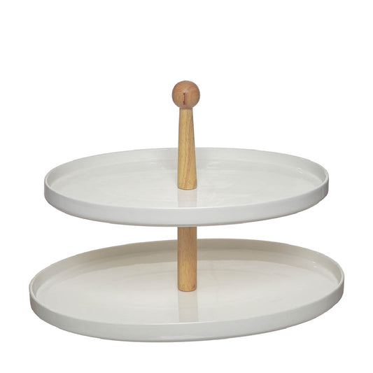 PLATO 2 NIVELES PORCELANA