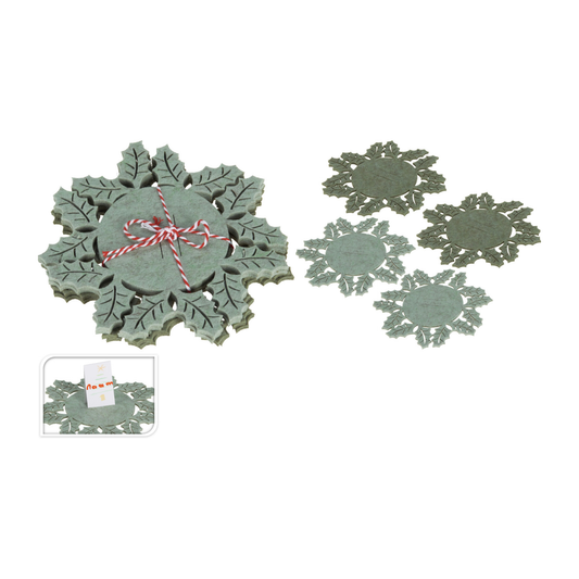 POSAVASOS NAVIDAD HOJA VERDE