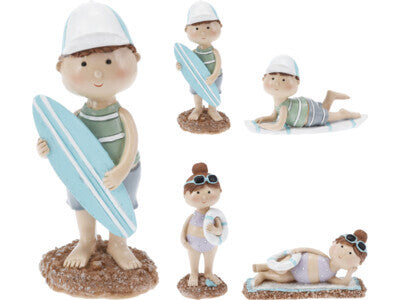FIGURA DECO BAÑISTAS PLAYA 5X5X12CM