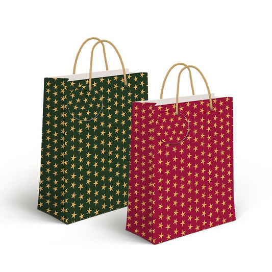 BOLSA PAPEL M ESTRELLAS NAVIDAD