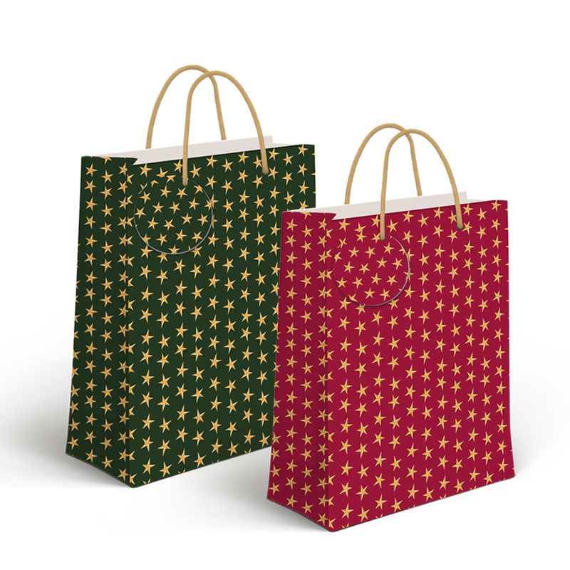 BOLSA PAPEL L ESTRELLAS NAVIDAD