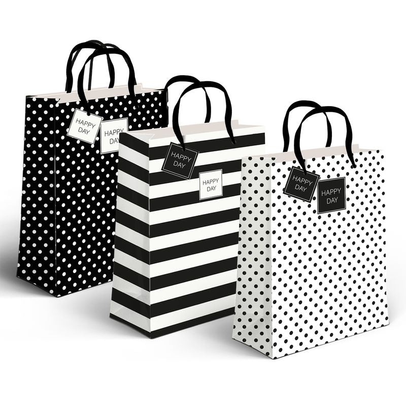 BOLSA PAPEL L BLACK & WHITE